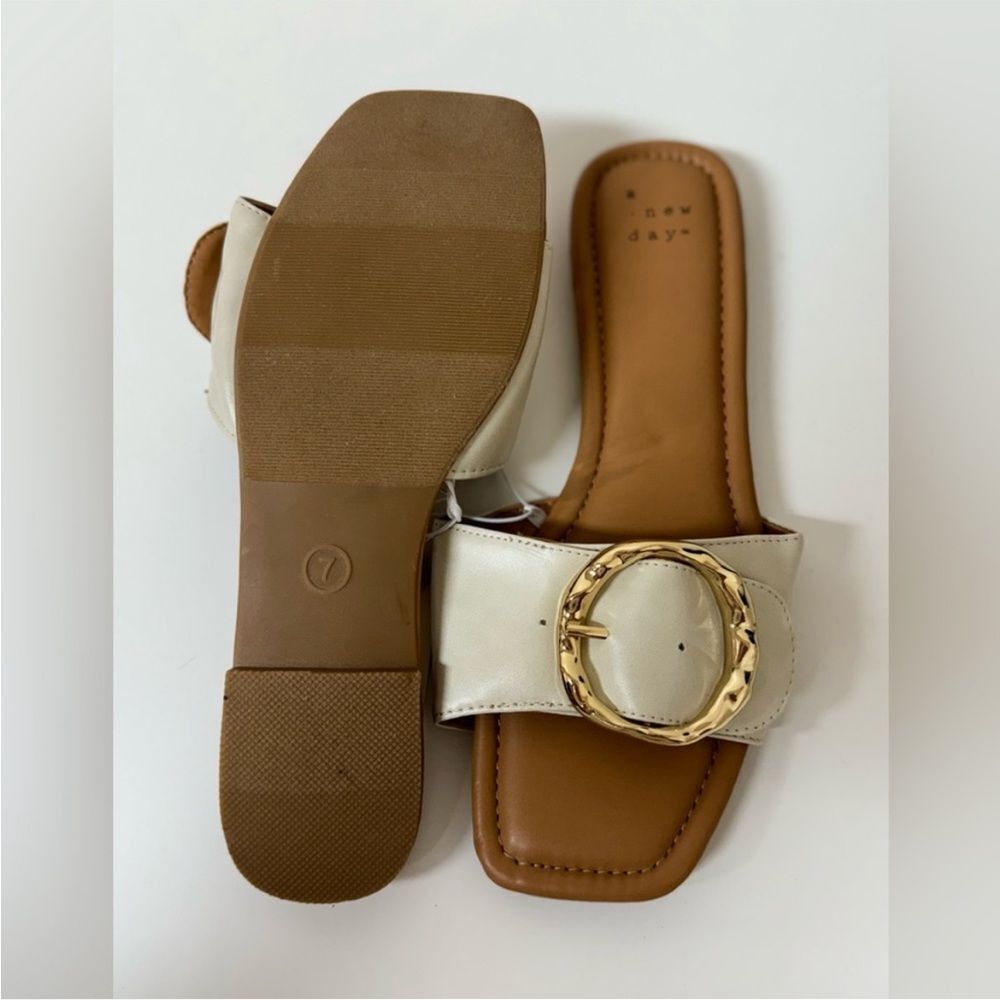 a new day Cream and Tan Sandals with Gold Accent - Picture 4 of 4